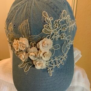 New women’s blue denim baseball hat.